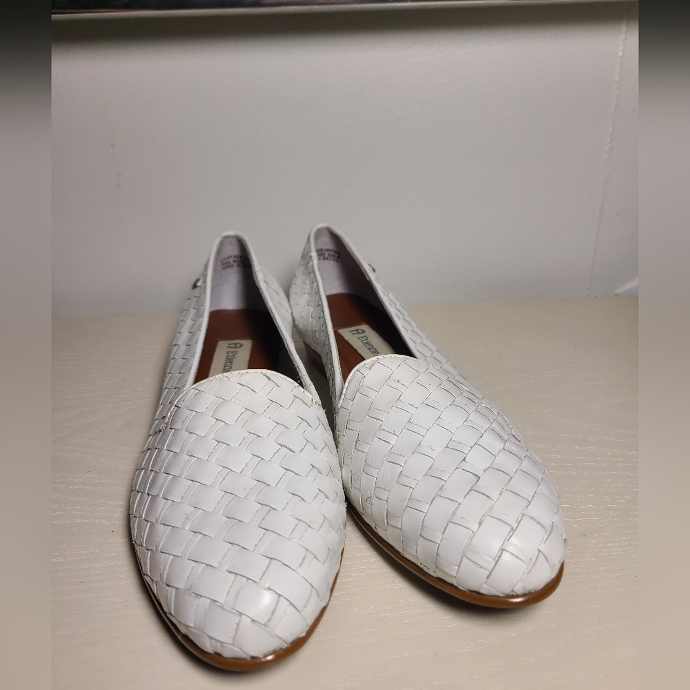 Etienne Aigner White Woven Leather Loafers Flats Size 6 - Picture 16 of 16
